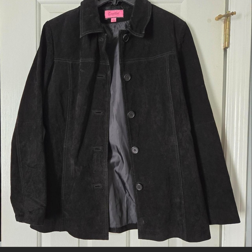 Vintage Excelled Collection Black Suede Leather Jacket